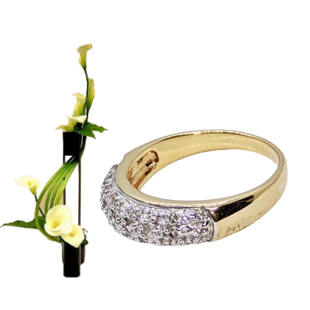 Clear CZ Stones Unisex Gold Plated Ring. Size 10.75. NWOT